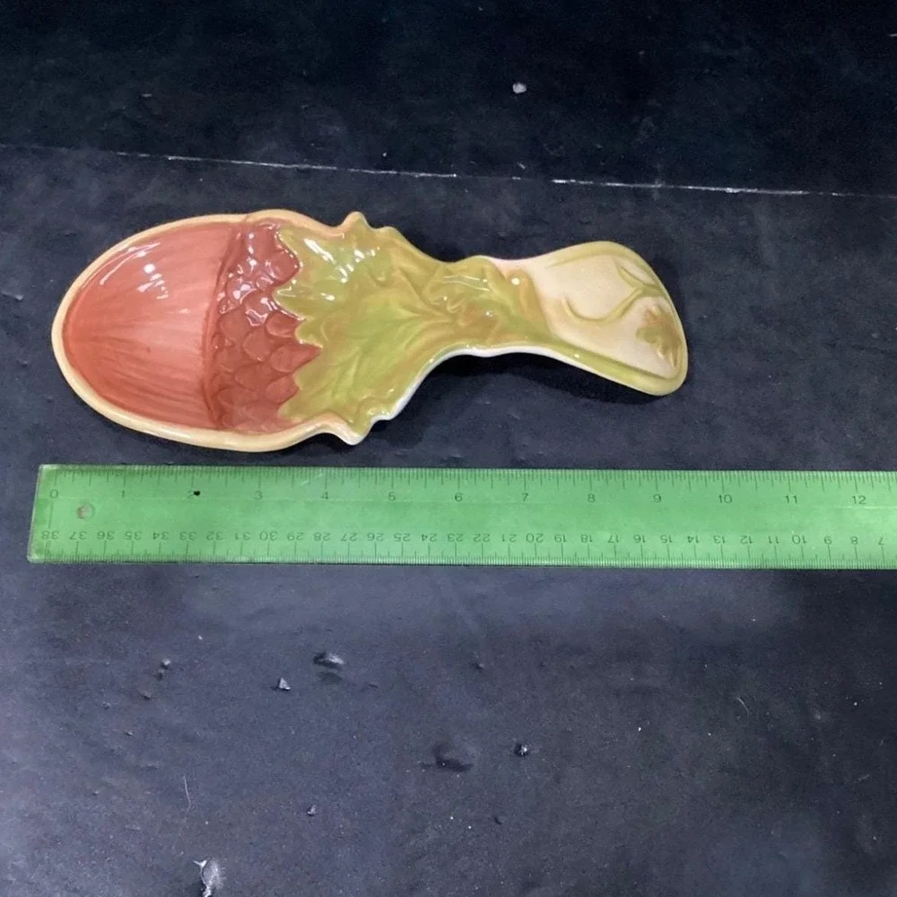 Cracker Barrel Harvest‎ Spoon Rest, Autumn Ceramic Holder, Seasonal Tableware